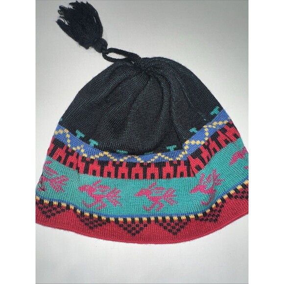 JYTTE 100% Wool Vintage Aztecs Southwestern Tassel Beanie Hat main image 9